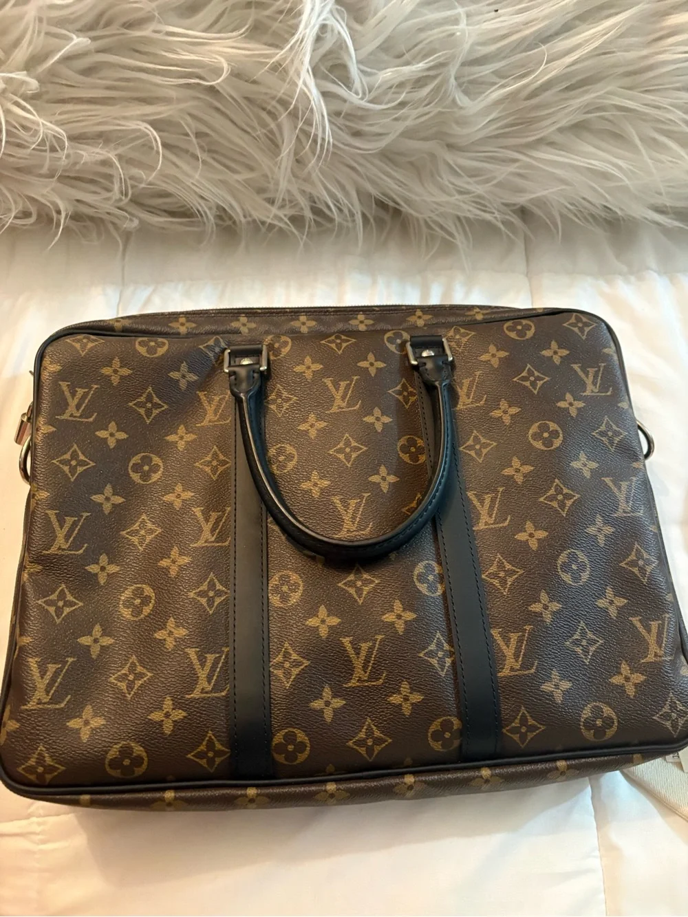 New - Never Used - Louis Vuitton Monogram Macassar Porte Documents Jour